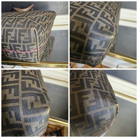 Fendi Zucca Coated Canvas Spalmati Roll Shopper Tote Brown - Picture 14 of 15